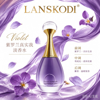 LANSKODI法國女士香水紫羅蘭持久淡香花香小衆合規進口備案